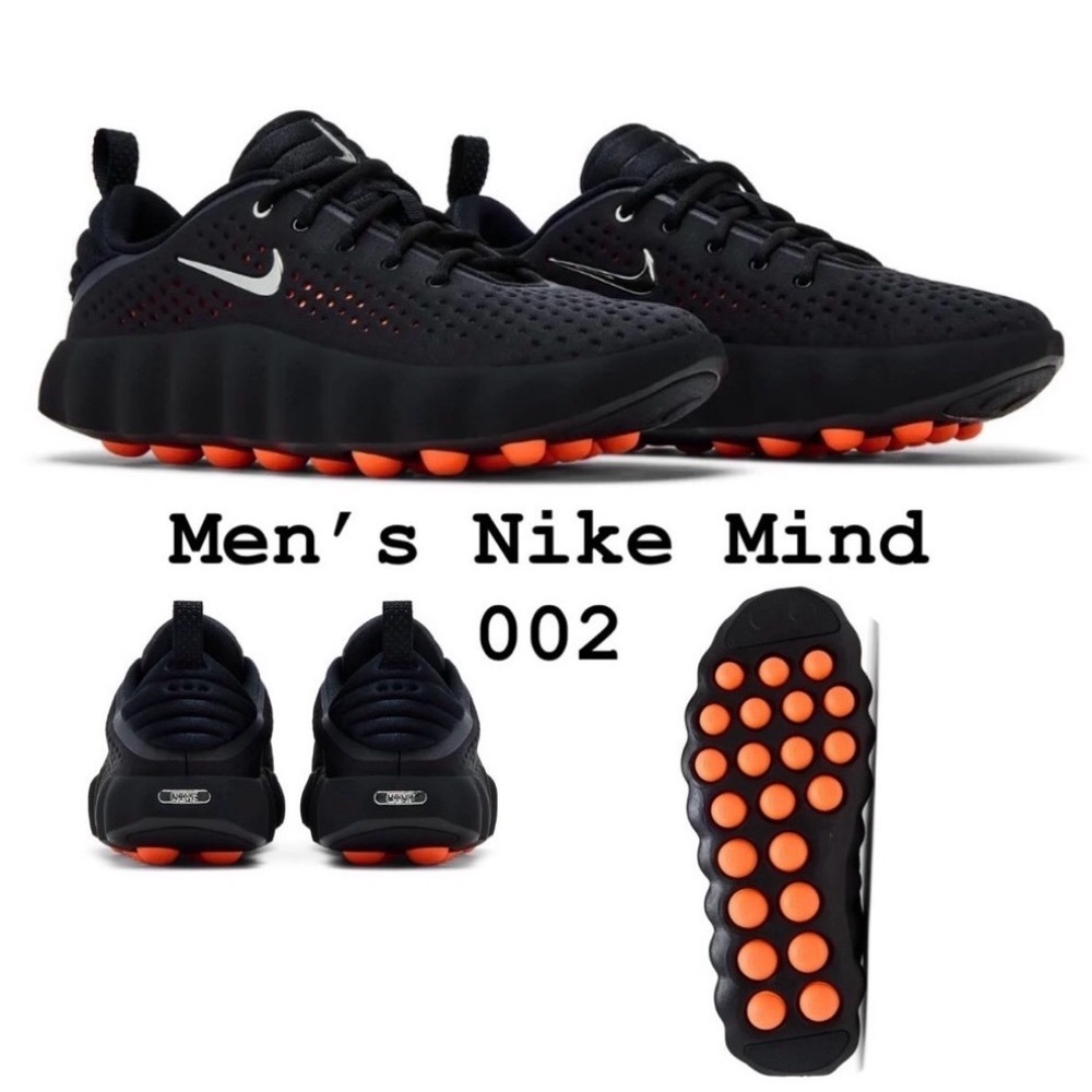 Nike Men's Black and Orange Athletic Shoes